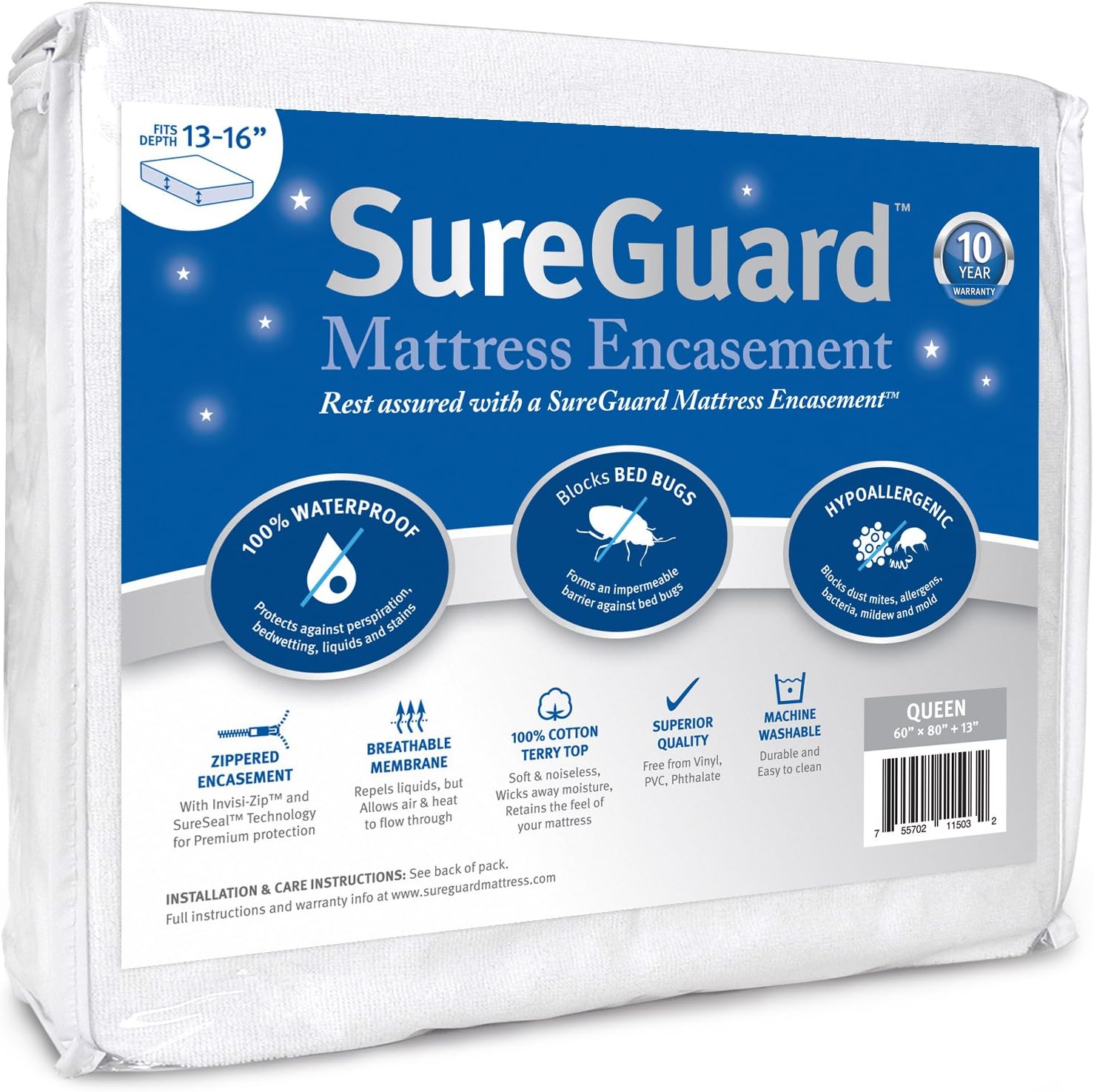 Bed Bug Mattress Encasement (Zippered Cover)